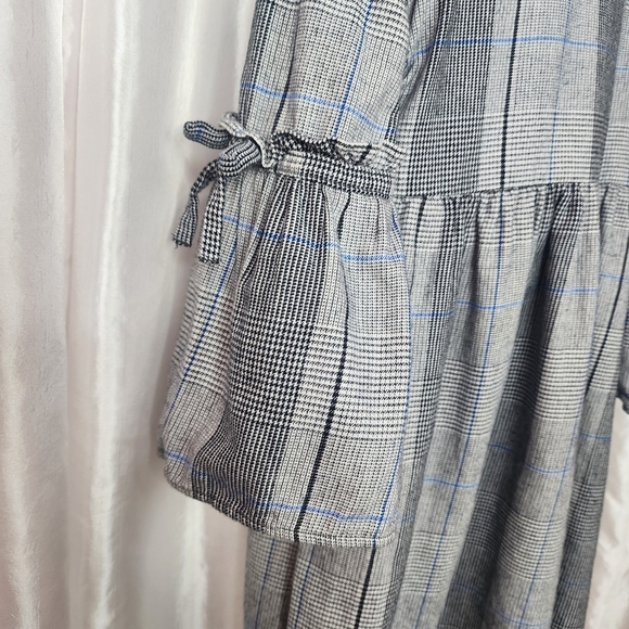 79. Zara Girls Plaid Ruffle Sleeve Dress 11/12 - Picture 4 of 8